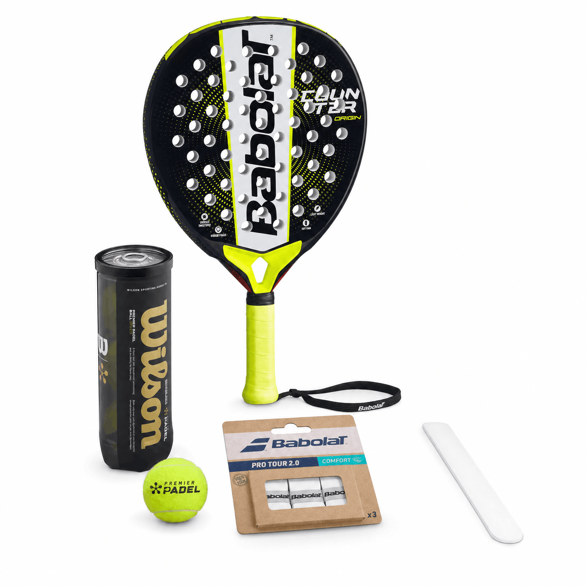 Babolat Starter Kit — Racket, Balls, Grips & Protector
