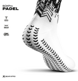 SOXPro Padel Grip Socks — White/Black, L (EU 47-52)