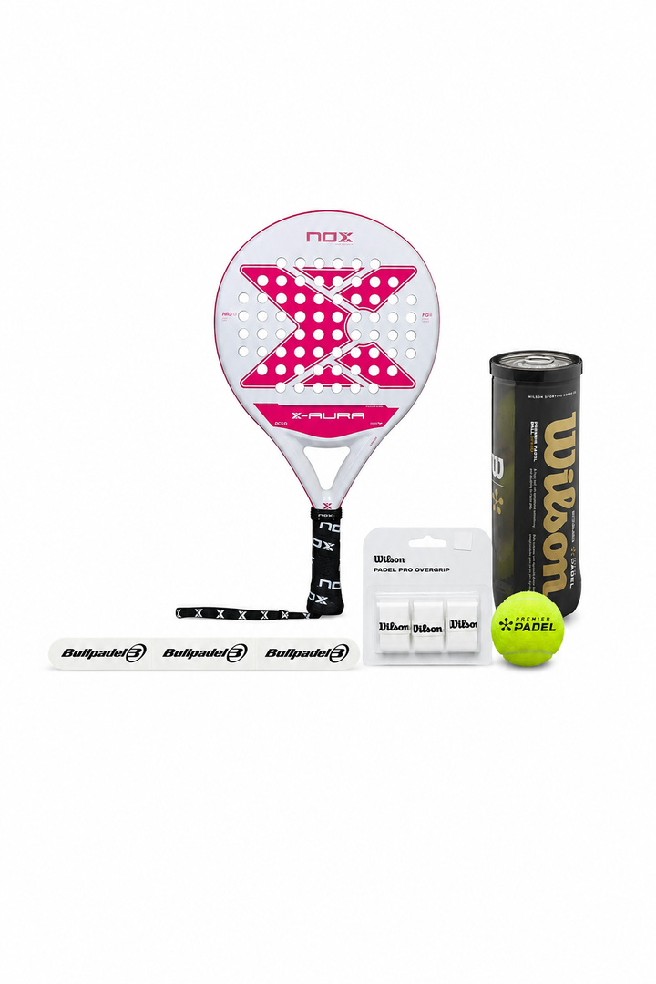 NOX Hers Starter Kit — X-AURA Racket, Balls, Grips & Protector